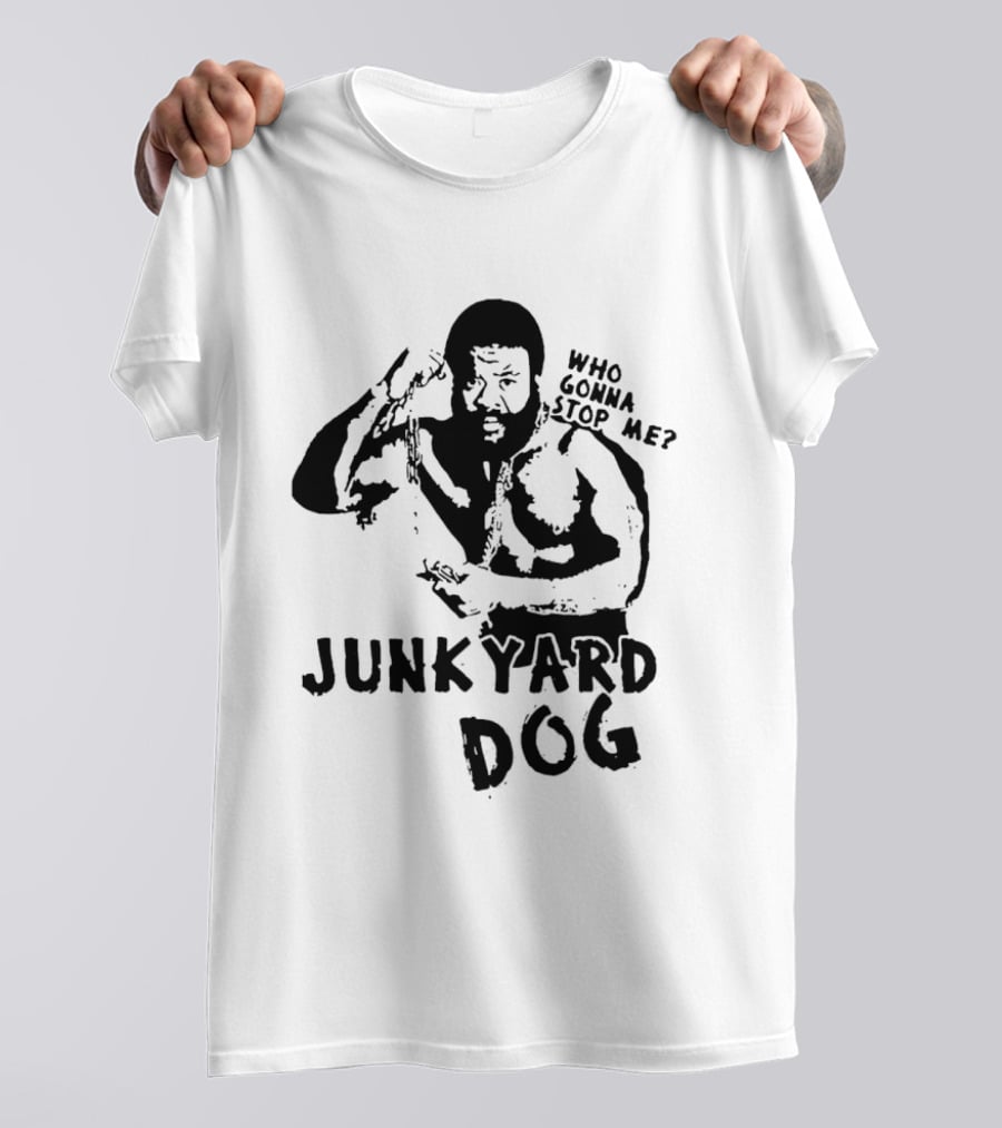 Junkyard Dog Flexing Who Gonna Stop Me Wrestling T-Shirt