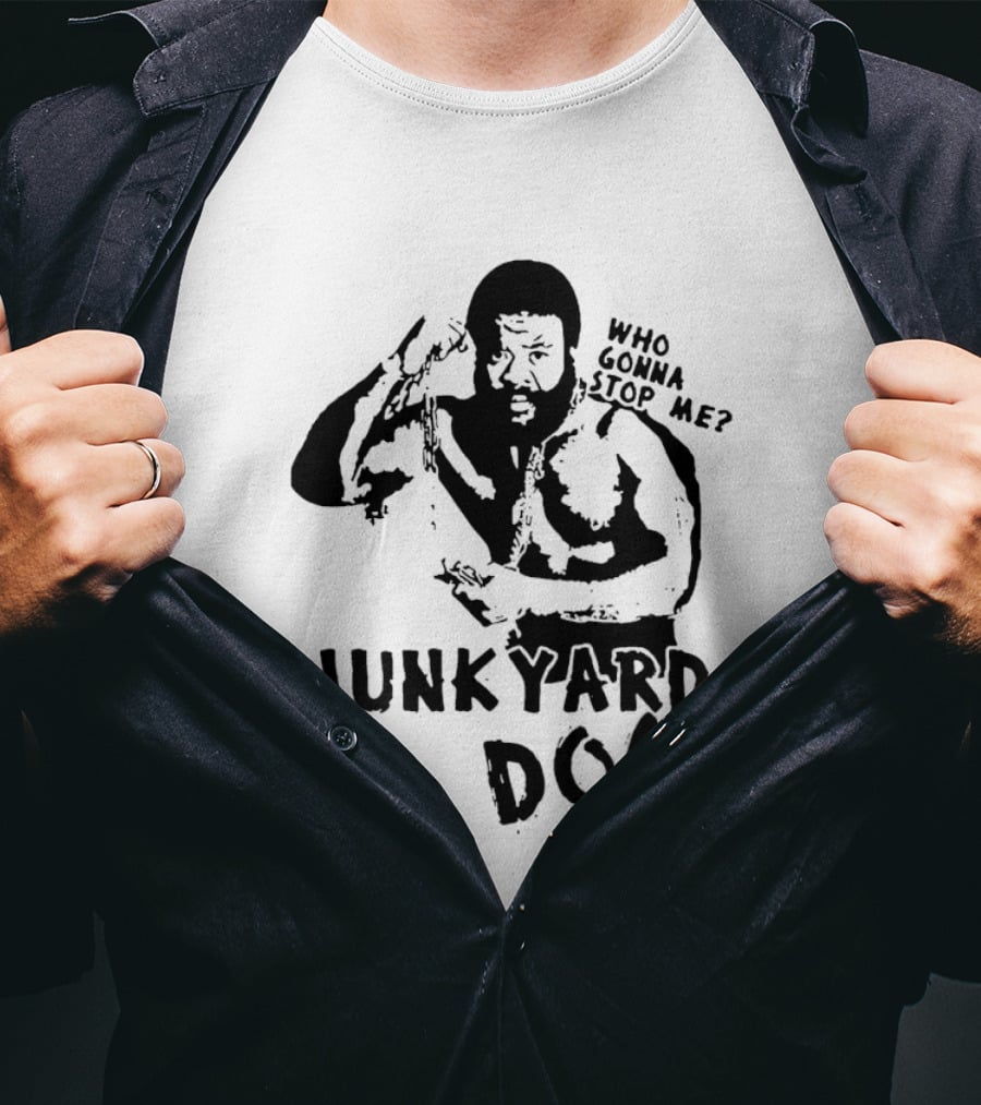 Junkyard Dog Flexing Who Gonna Stop Me Wrestling T-Shirt