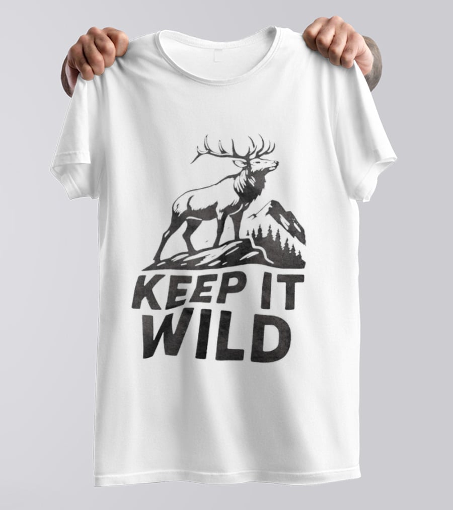 Keep It Wild Elk Mountain Forest Wildlife Conservation T-Shirt