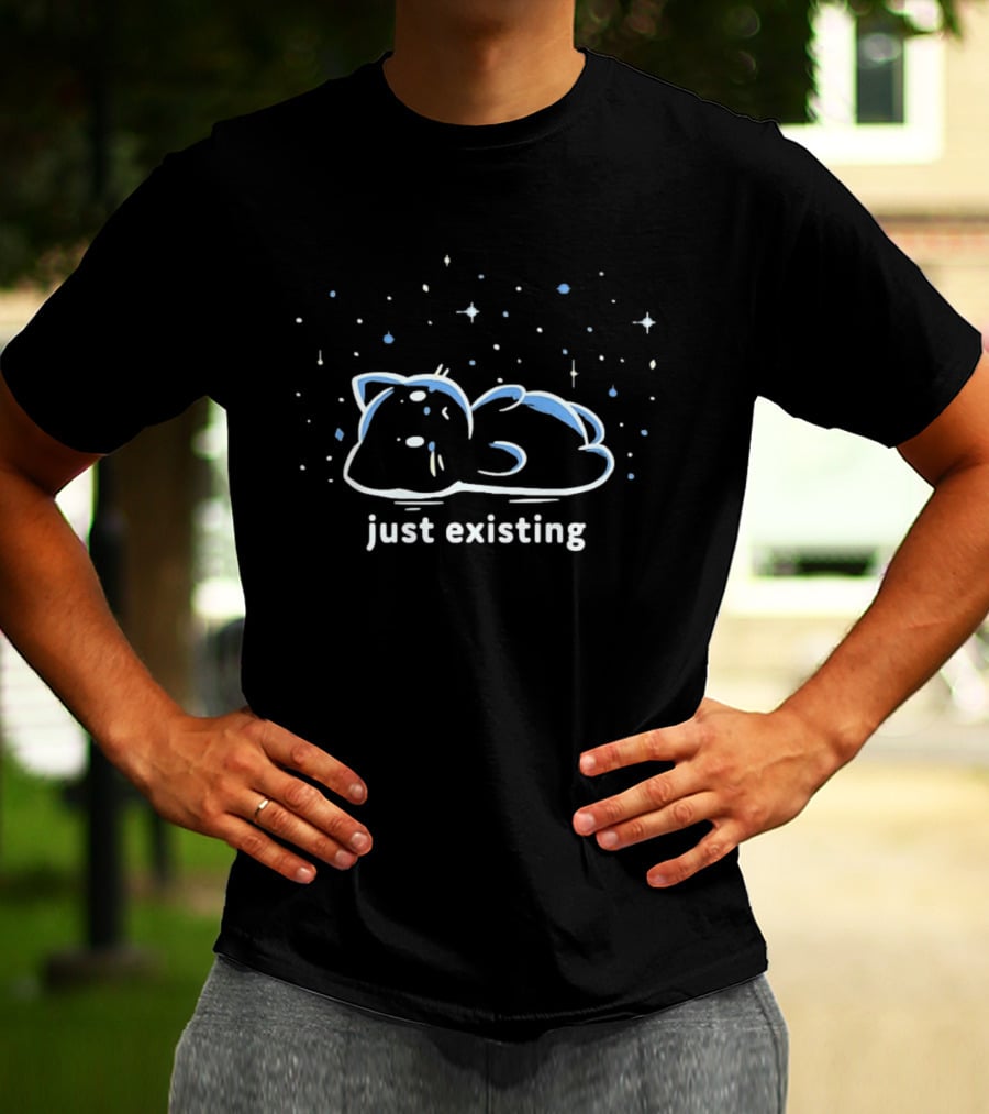 A Cat Just Existing Under The Stars T-Shirt
