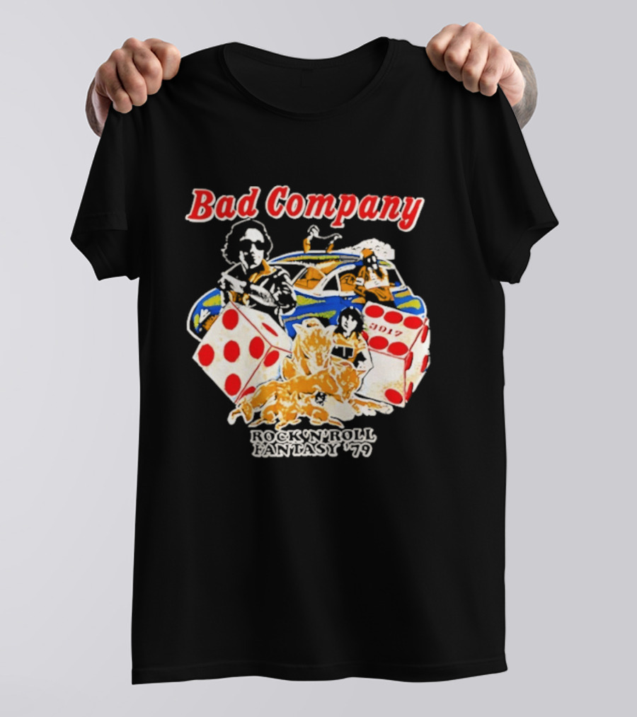 Bad Company Rock N Roll Fantasy '90 Dice And Muscle Car T-Shirt
