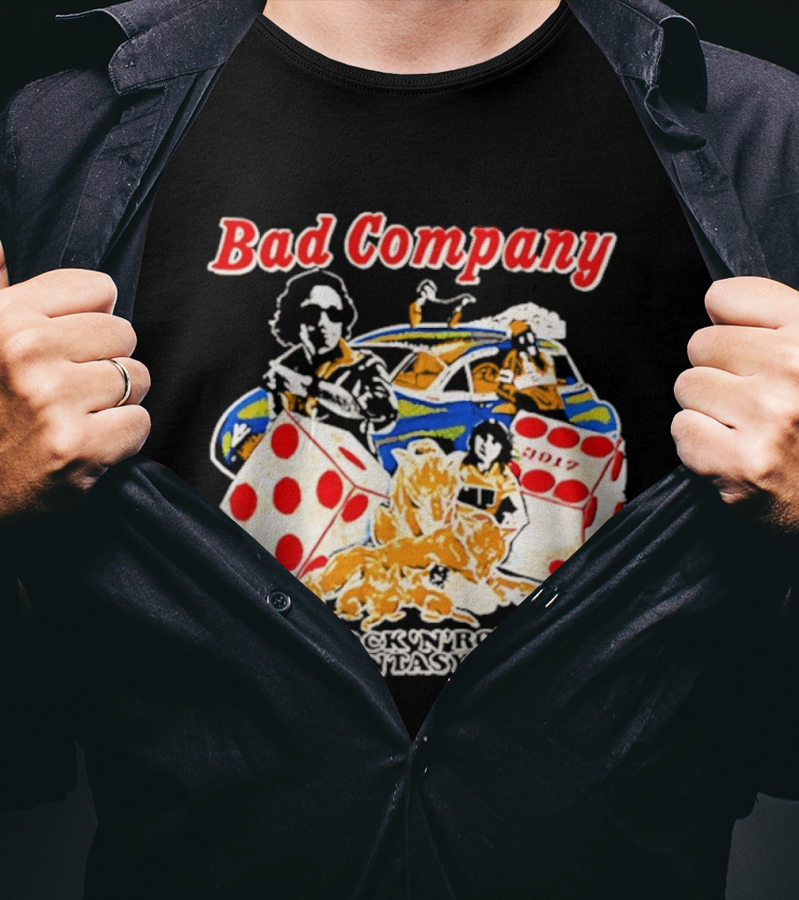 Bad Company Rock N Roll Fantasy '90 Dice And Muscle Car T-Shirt