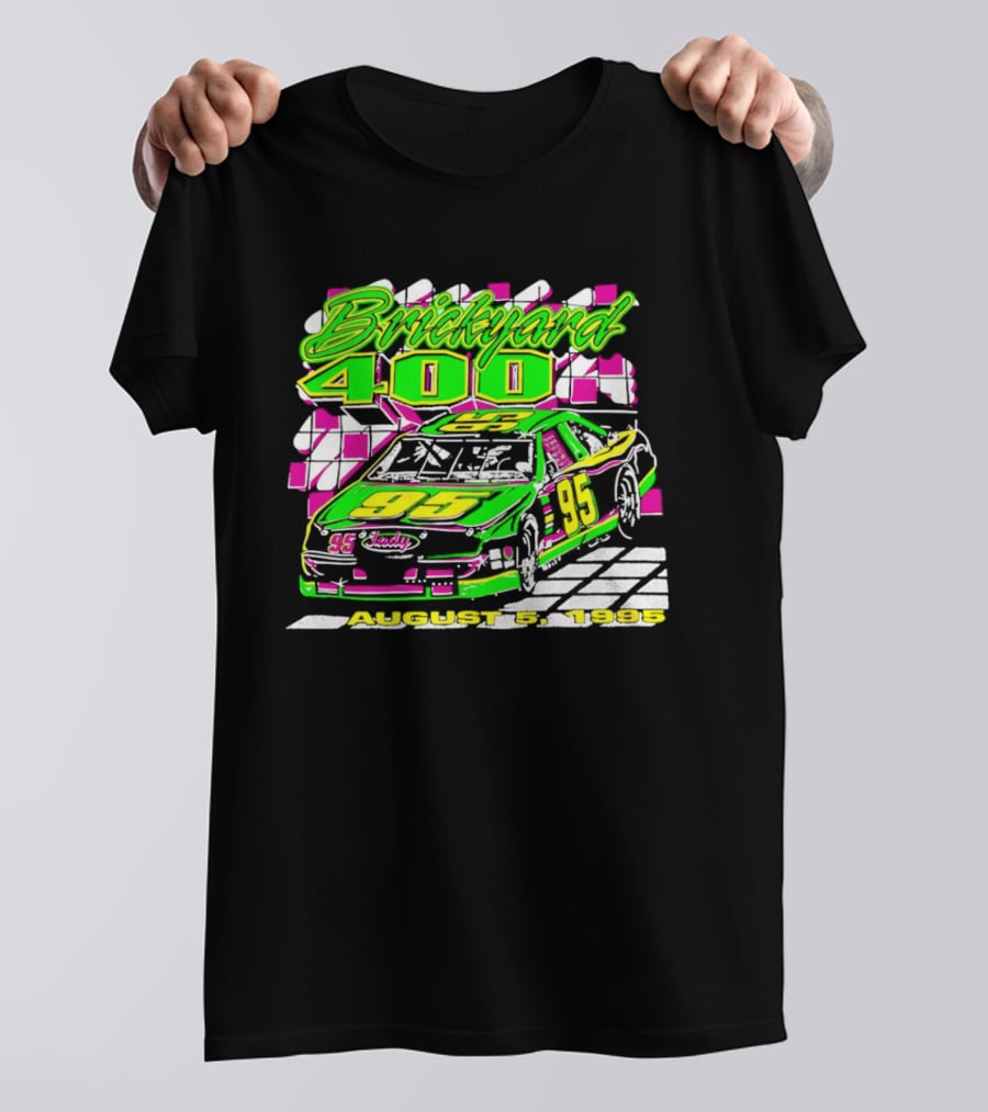 Brickyard 400 August 5 1995 Racing 95 Indy Checkerboard T-Shirt
