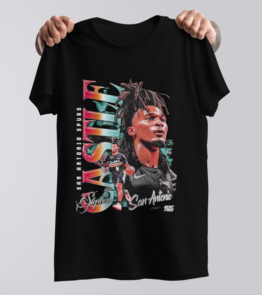 Stephon Castle San Antonio Spurs Player Collage Rent Free T-Shirt