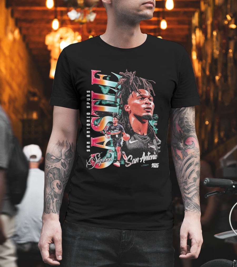 Stephon Castle San Antonio Spurs Player Collage Rent Free T-Shirt