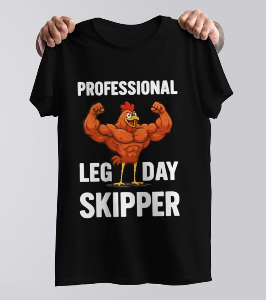 Professional Leg Day Skipper Buff Chicken Gym Humor T-Shirt