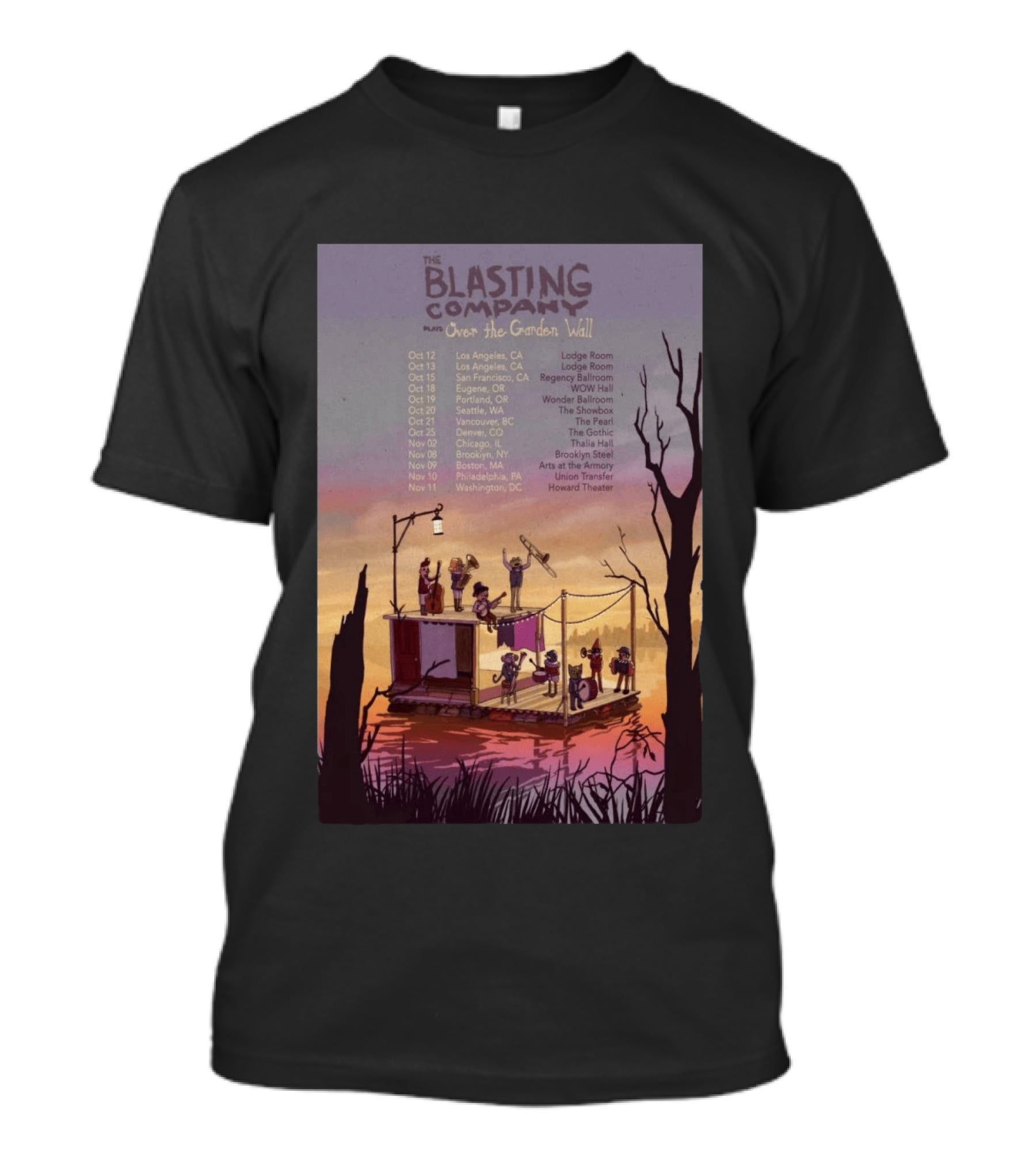 The Blasting Company Plays Over The Garden Wall Tour Dates 2026 Concert Locations T-Shirt