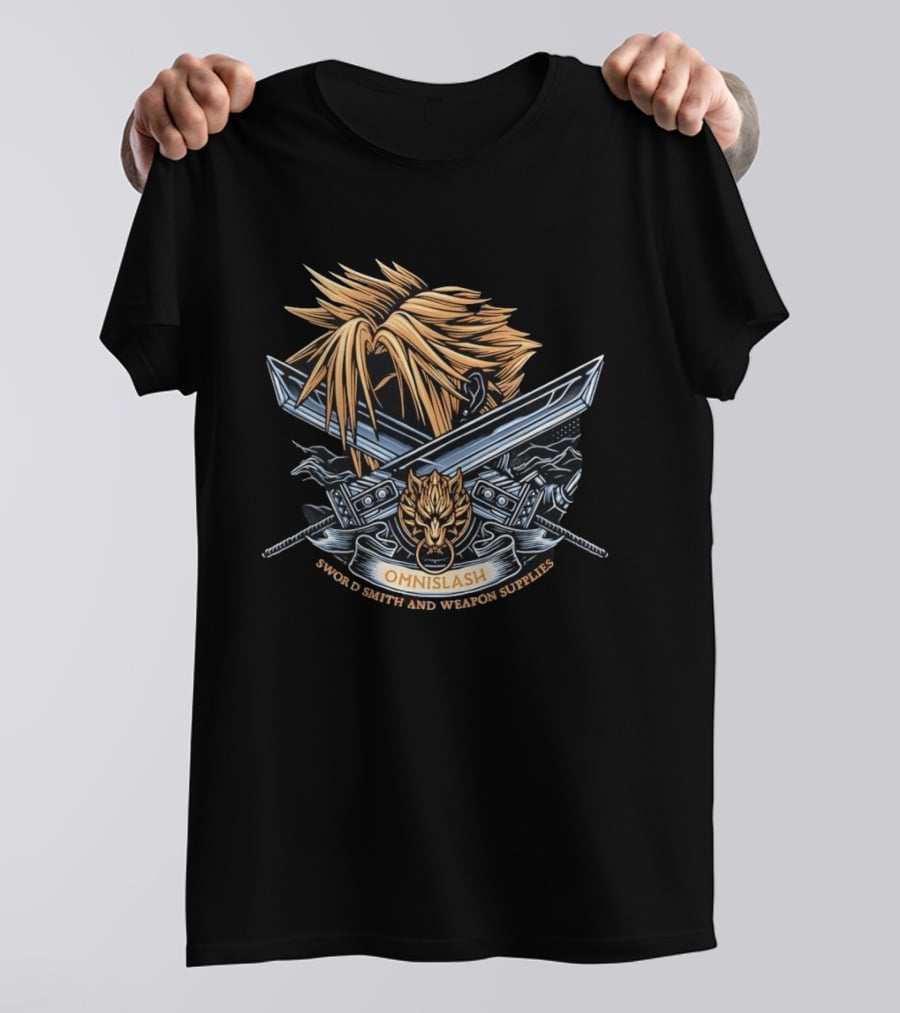 Cloud Strife Omnislash Swordsmith And Weapon Supplies Final Fantasy T-Shirt