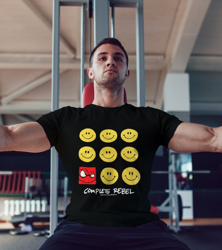 Complete Rebel Smiley Faces Red Square T-Shirt