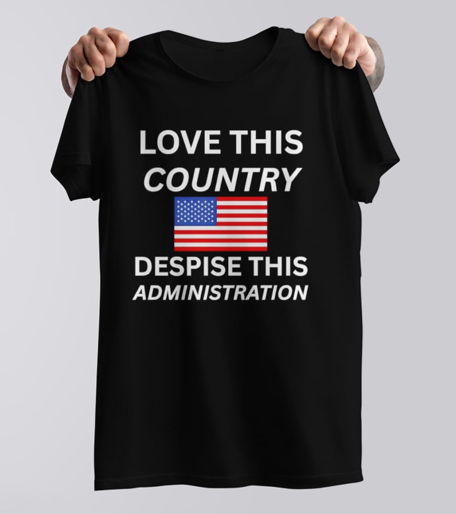 Love This Country Despise This Administration American Flag T-Shirt