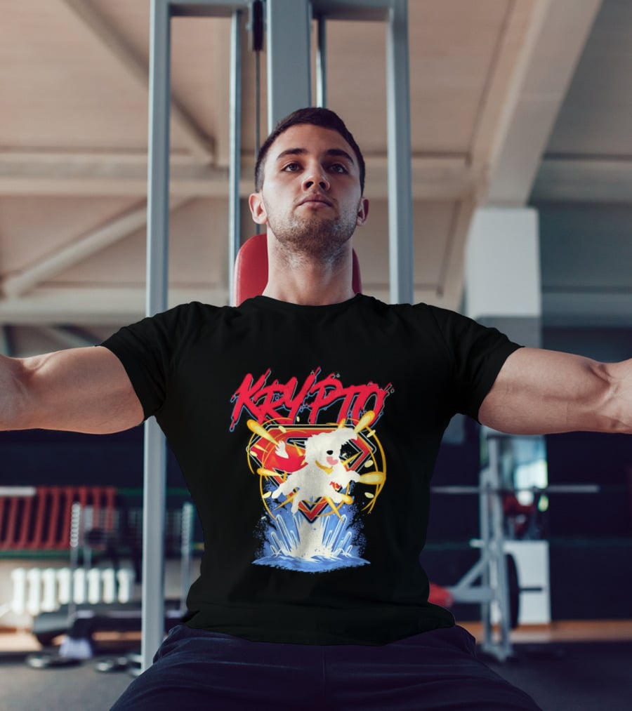 Krypto The Superdog With Superman Symbol And Skateboard T-Shirt