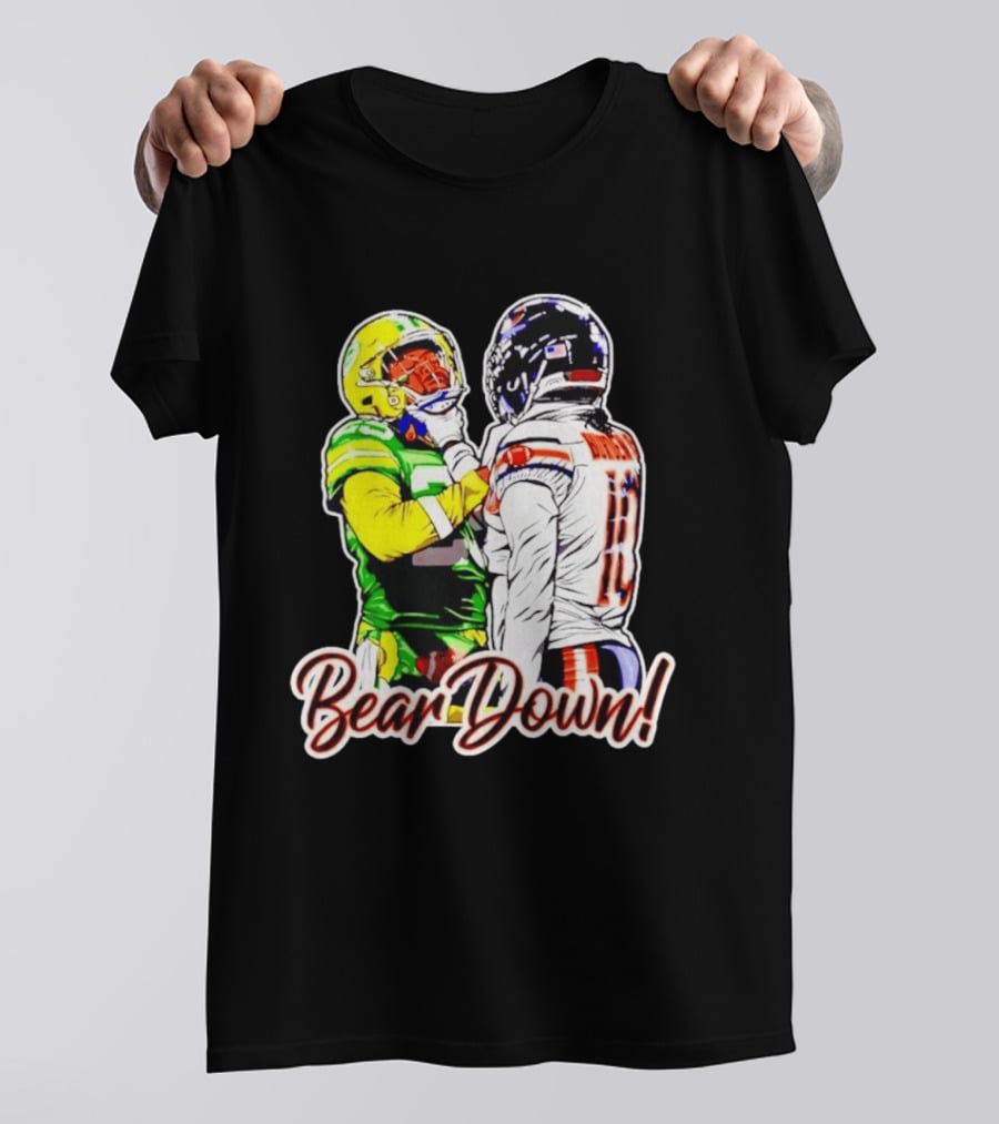 Aaron Rodgers Green Bay Packers Versus Luther Burden III Chicago Bears Bear Down Rivalry T-Shirt