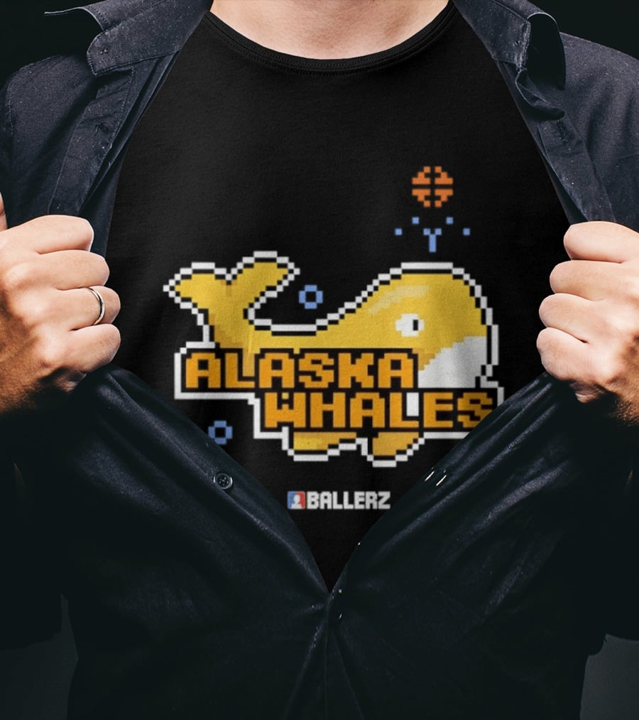 Alaska Whales Ballerz Pixel Whale T-Shirt