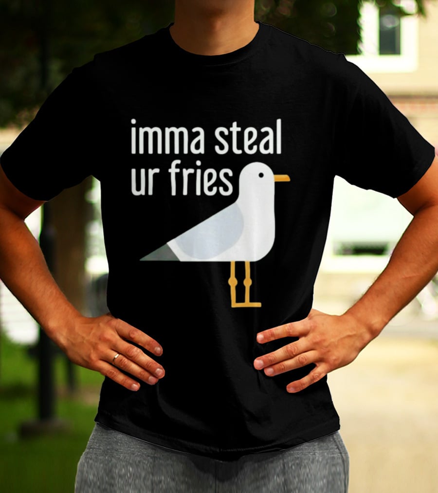 Imma Steal Ur Fries Seagull Bird Beach Humor T-Shirt