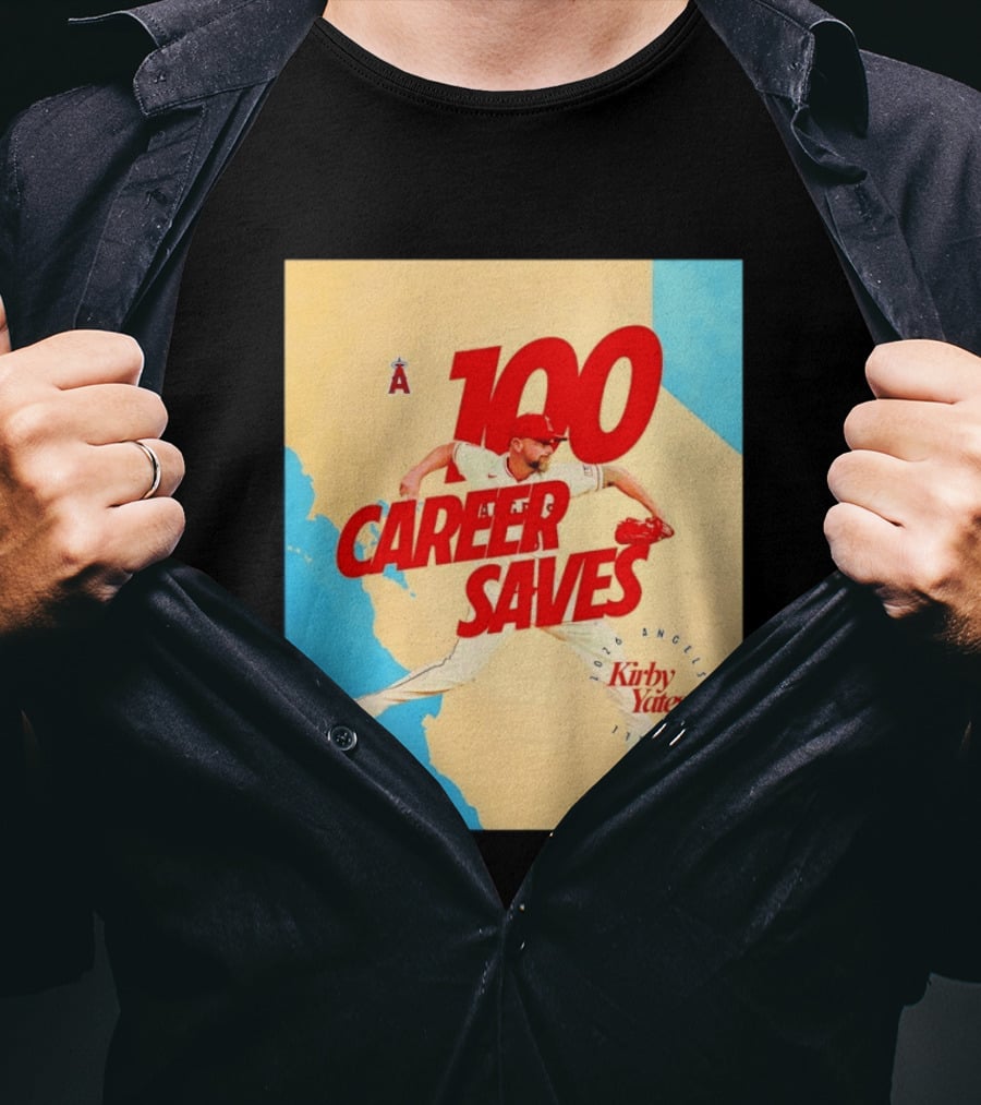Los Angeles Angels Kirby Yates 100 Career Saves Milestone 2026 T-Shirt