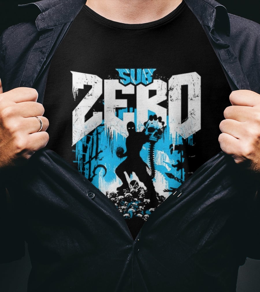 Mortal Kombat Sub Zero Ice Blue Silhouette And Freeze T-Shirt