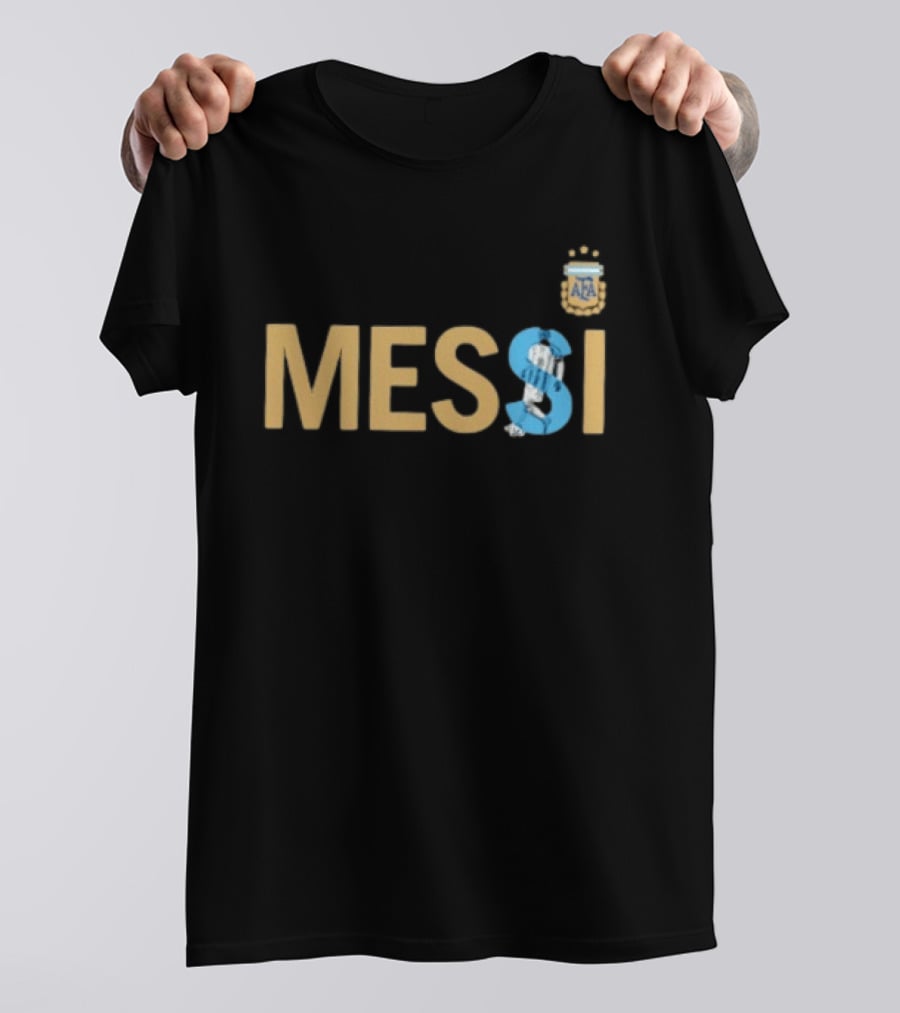 Messi Argentina AFA Emblem Striped T-Shirt