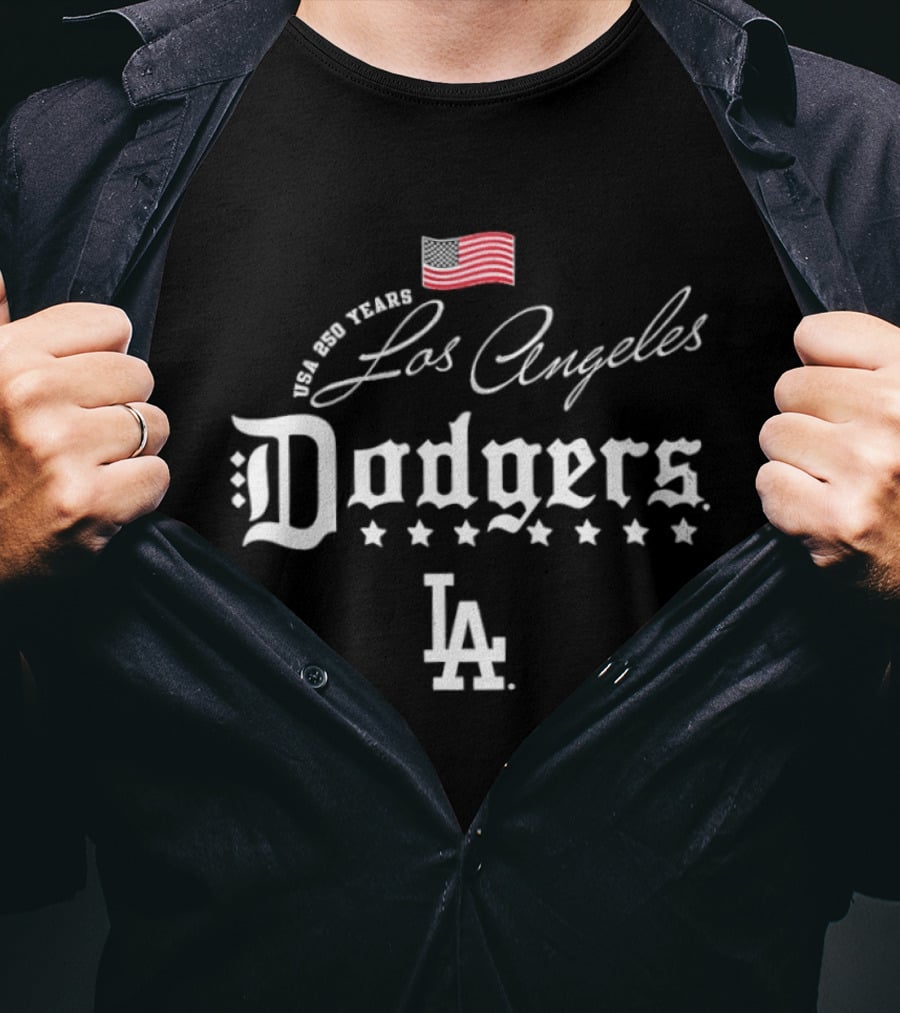 Los Angeles Dodgers MLB USA 250 Years Celebration Happy 4th Of July T-Shirt