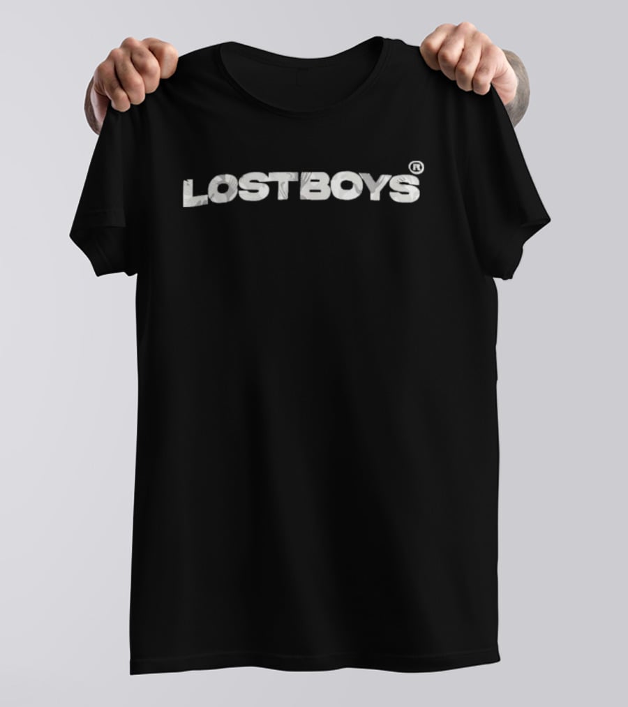 Lost Boys Script Text With Soft Camouflage Texture T-Shirt