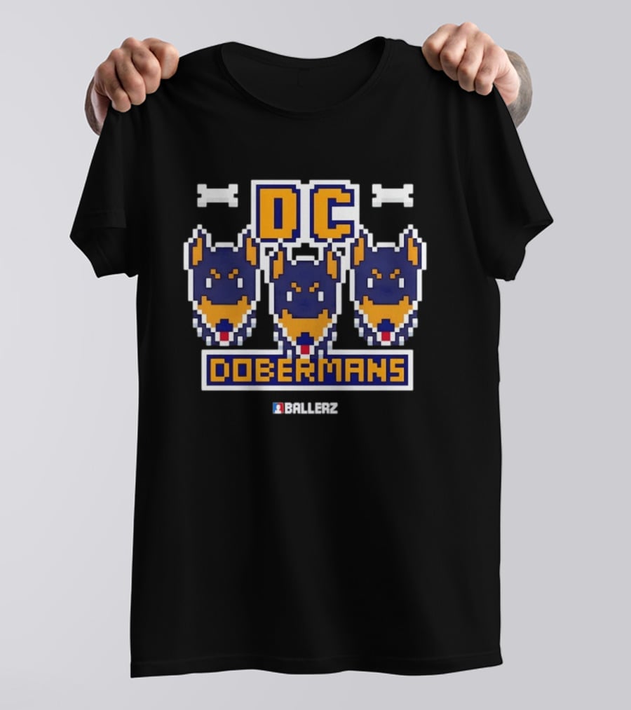 DC Dobermans Ballerz Doberman Dog Pixel T-Shirt
