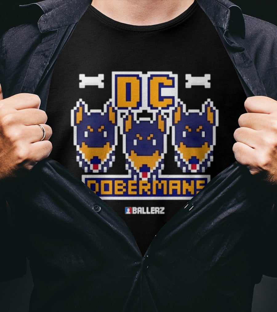 DC Dobermans Ballerz Doberman Dog Pixel T-Shirt