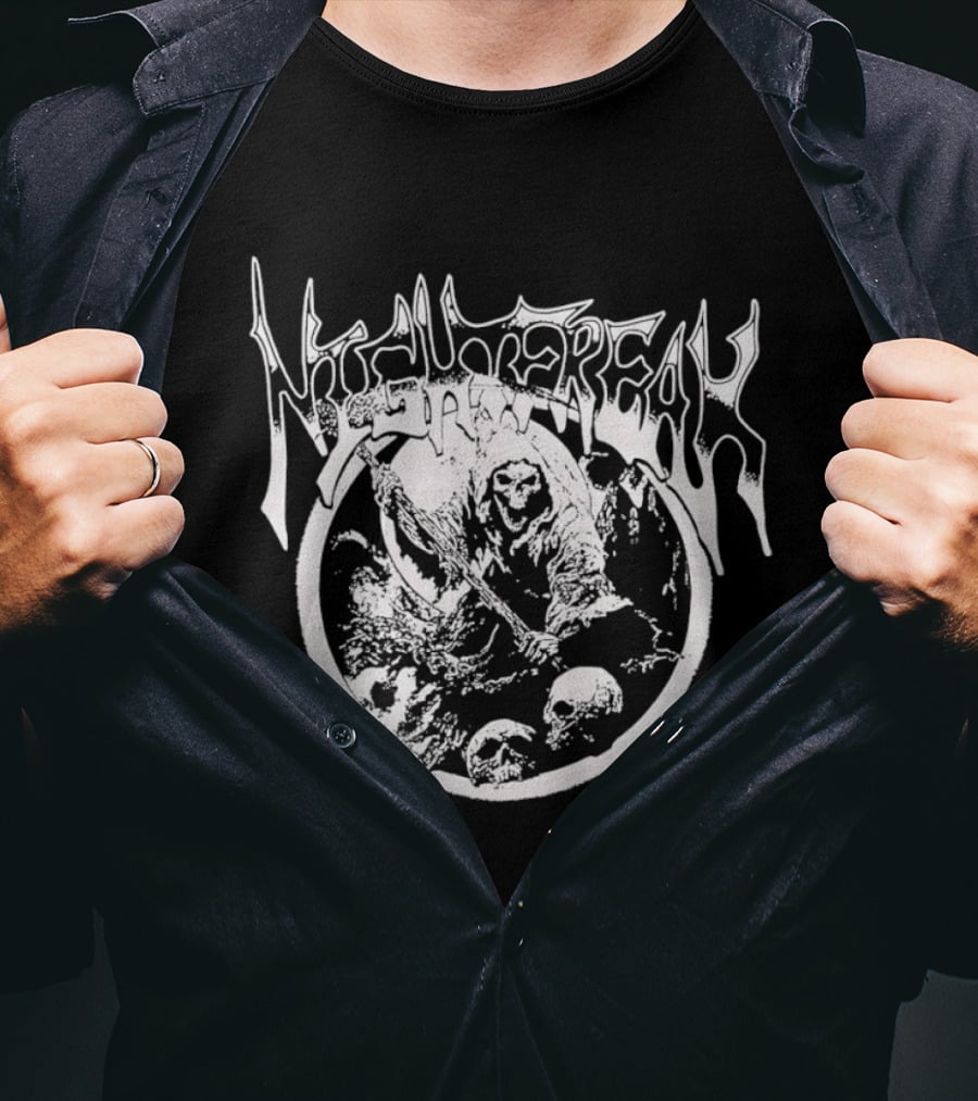 Night Freak Grim Reaper Skull Circle T-Shirt