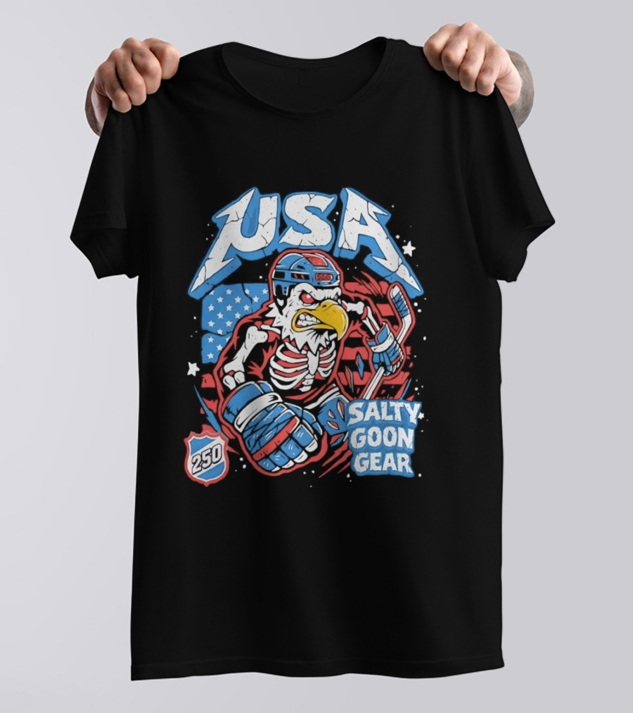USA Skeleton Eagle 250 Salty Goon Gear T-Shirt