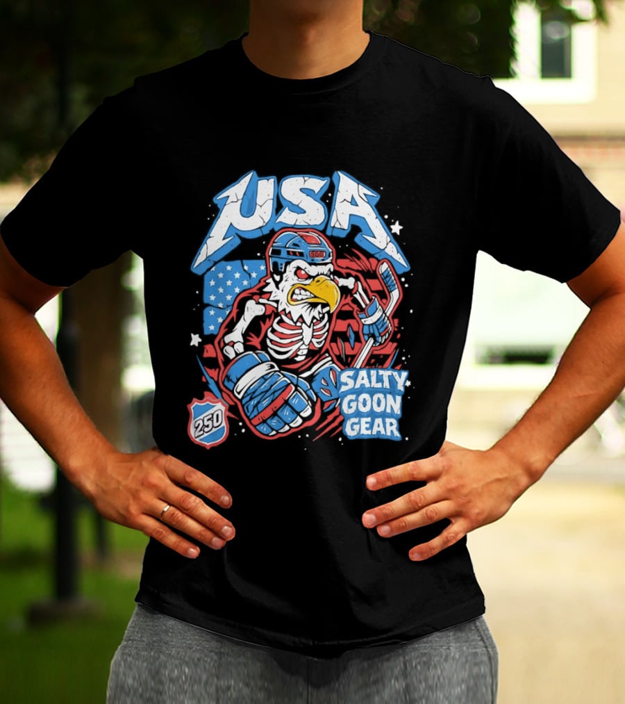 USA Skeleton Eagle 250 Salty Goon Gear T-Shirt