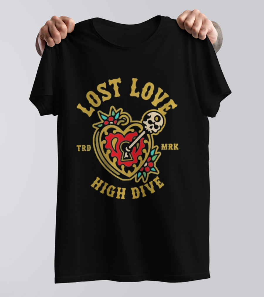 Lost Love High Dive Heart And Key Vintage Tattoo T-Shirt