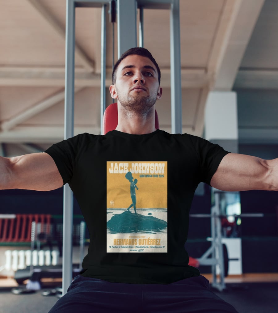 Jack Johnson Surfmusic Tour 2026 Philadelphia TD Pavilion With Special Guest Hermanos Gutiérrez June 27 T-Shirt