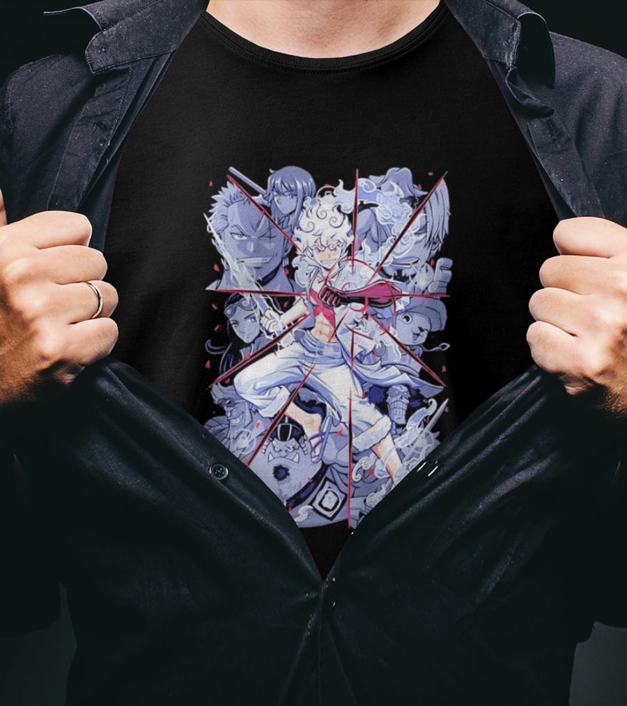 Luffy Gear Fifth Transformation With Crew Fearless Adventure T-Shirt