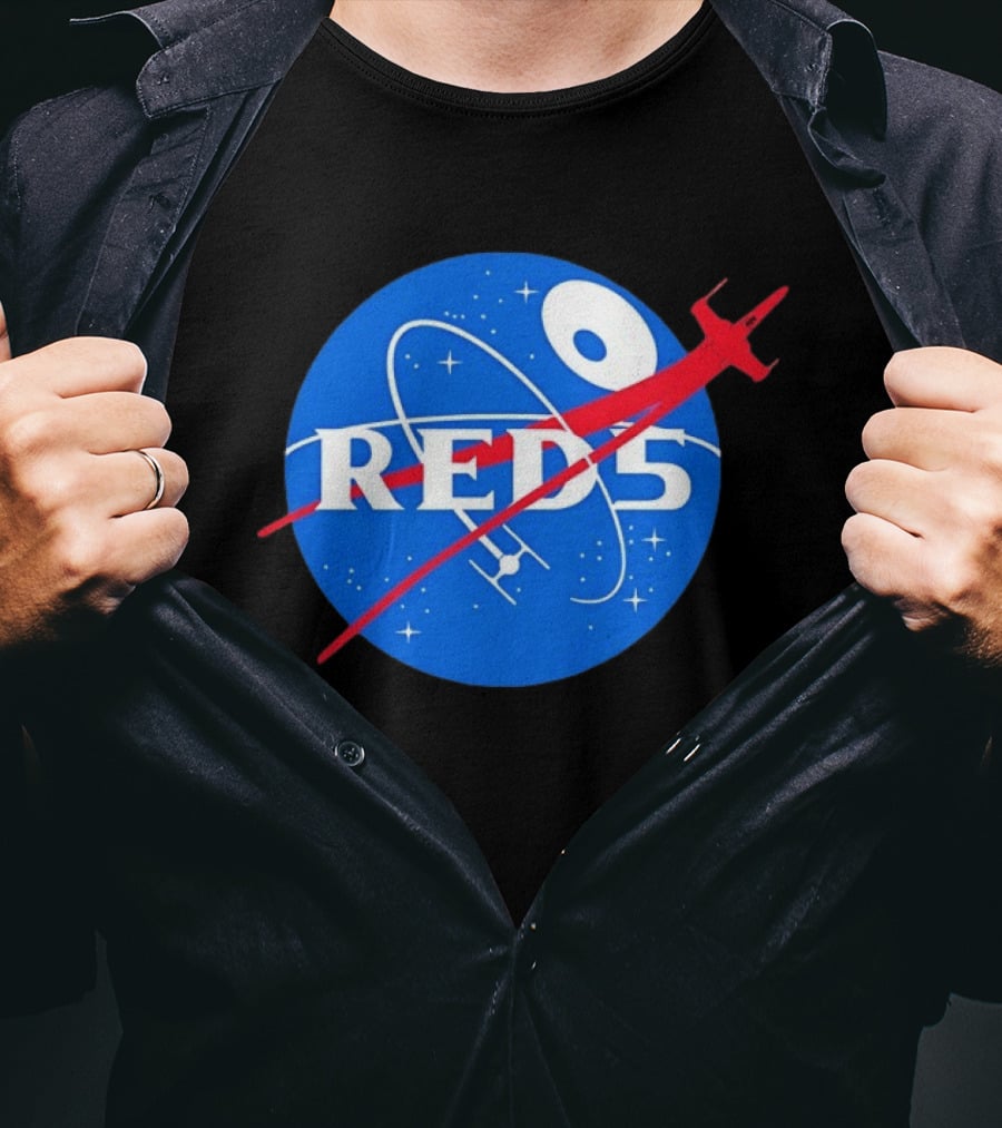 Red 5 NASA Space X Wing Mashup Astronaut Star T-Shirt