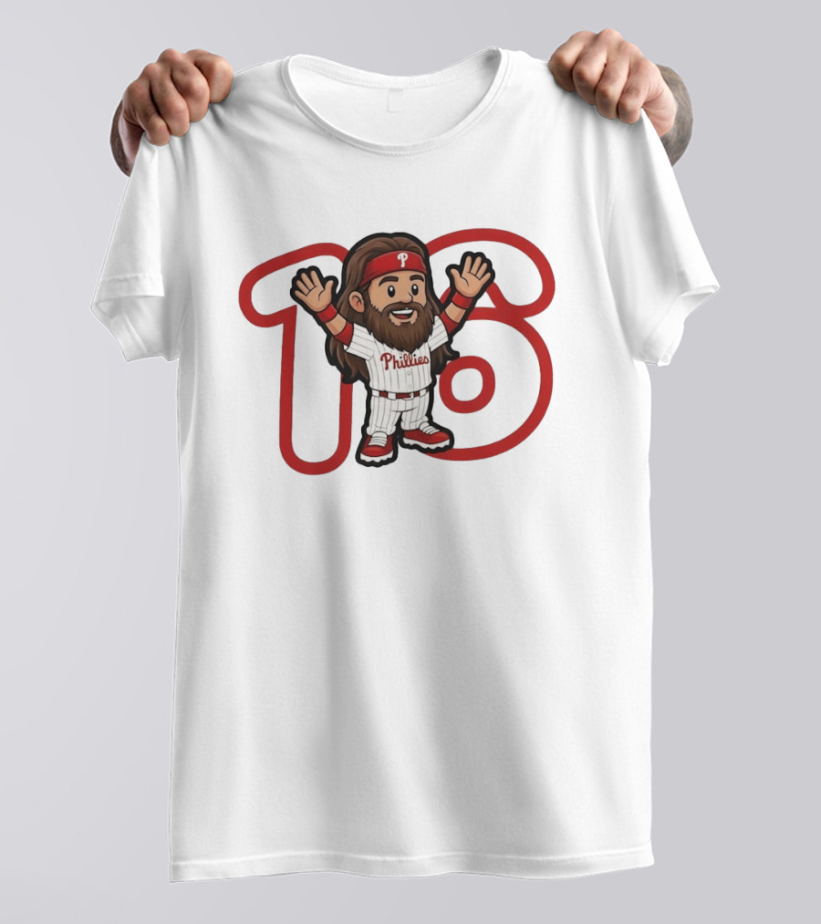 Brandon Marsh 16 Cartoon Philadelphia Phillies Baseball Player MLB 2026 T-Shirt