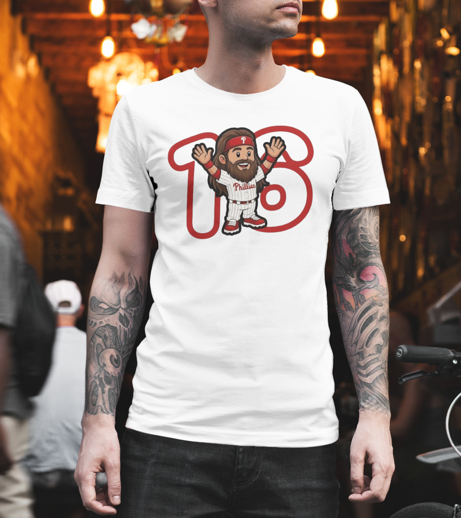 Brandon Marsh 16 Cartoon Philadelphia Phillies Baseball Player MLB 2026 T-Shirt