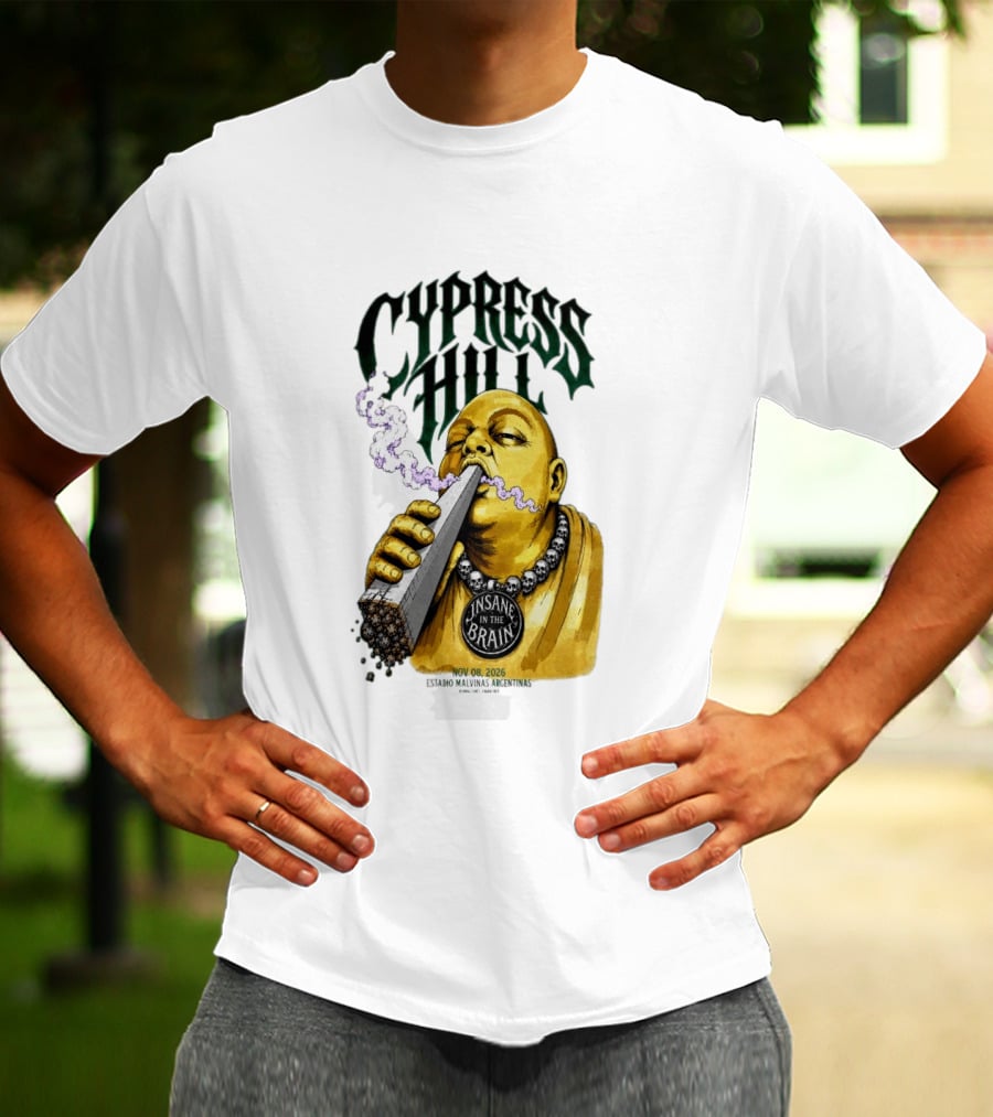 Cypress Hill Insane In The Brain Concert Buenos Aires Stadium Malvinas Argentinas Nov 08 2026 T-Shirt