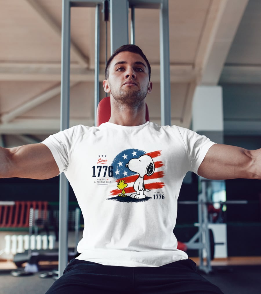 Snoopy Woodstock American Flag Freedom Friendship Since 1776 T-Shirt
