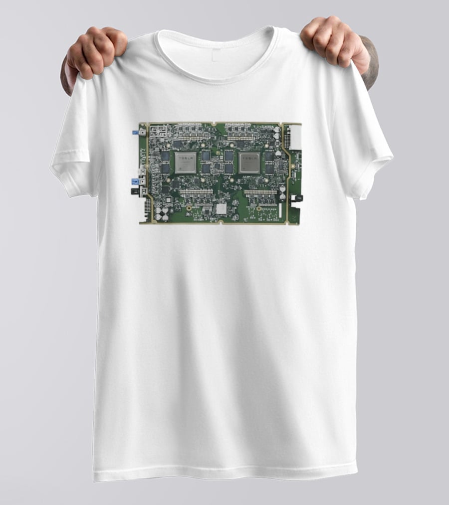Tesla HW4 Brain Circuit Board Computer Chip Technology T-Shirt
