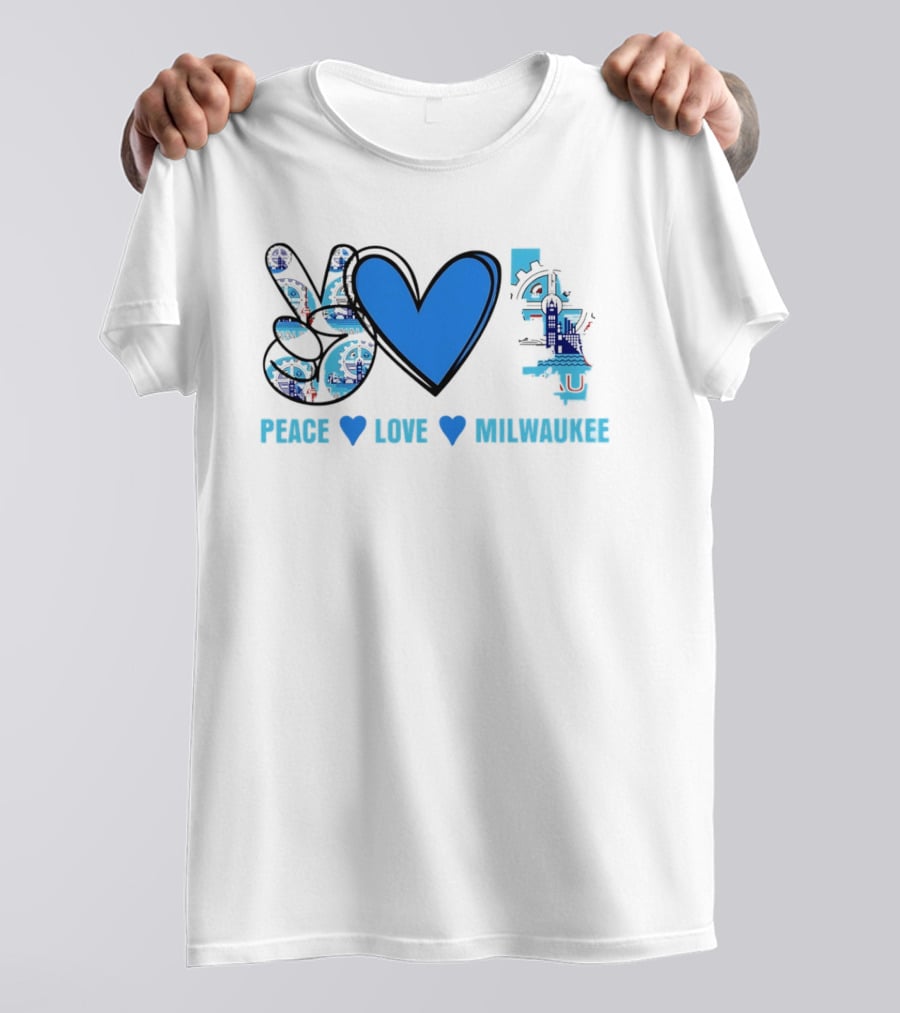 Peace Love Milwaukee Wisconsin City Pride Travel T-Shirt