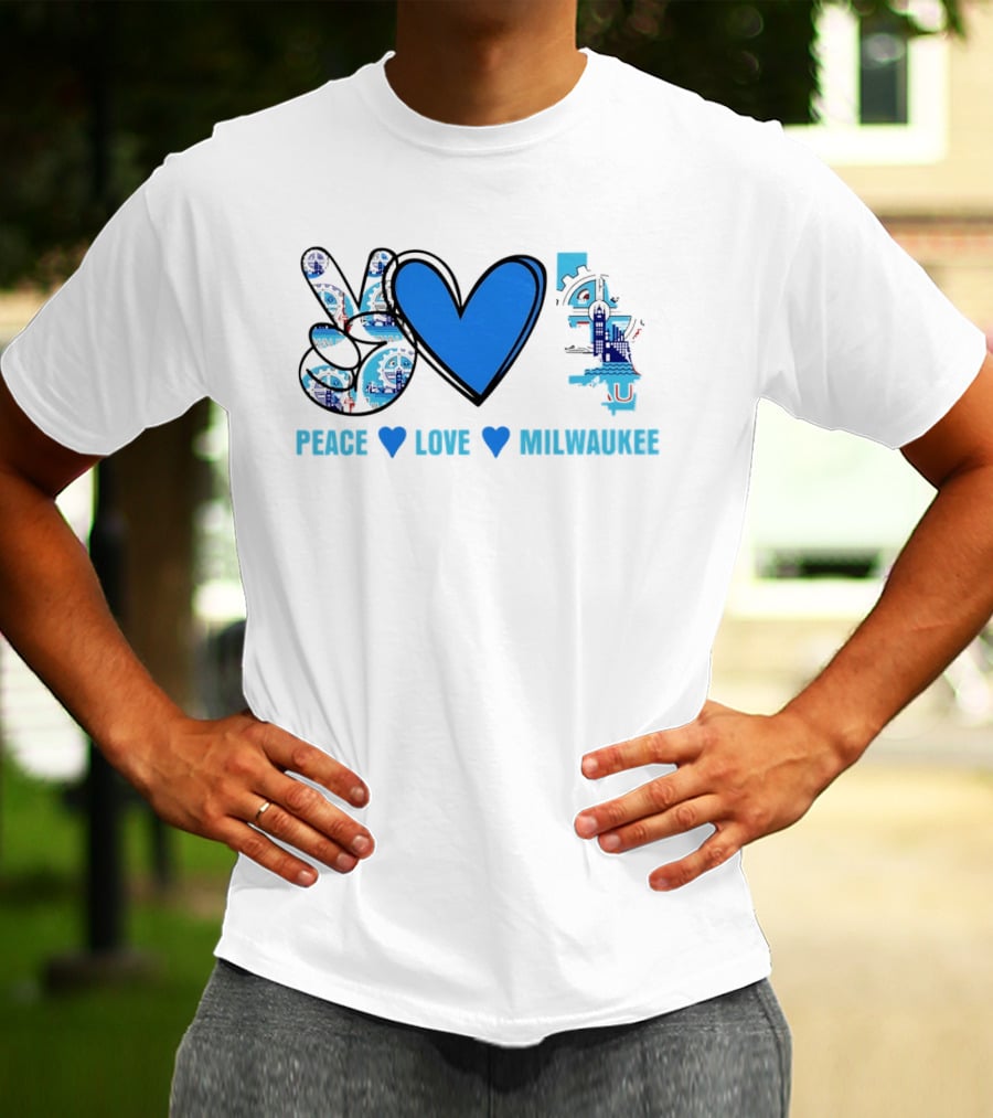 Peace Love Milwaukee Wisconsin City Pride Travel T-Shirt