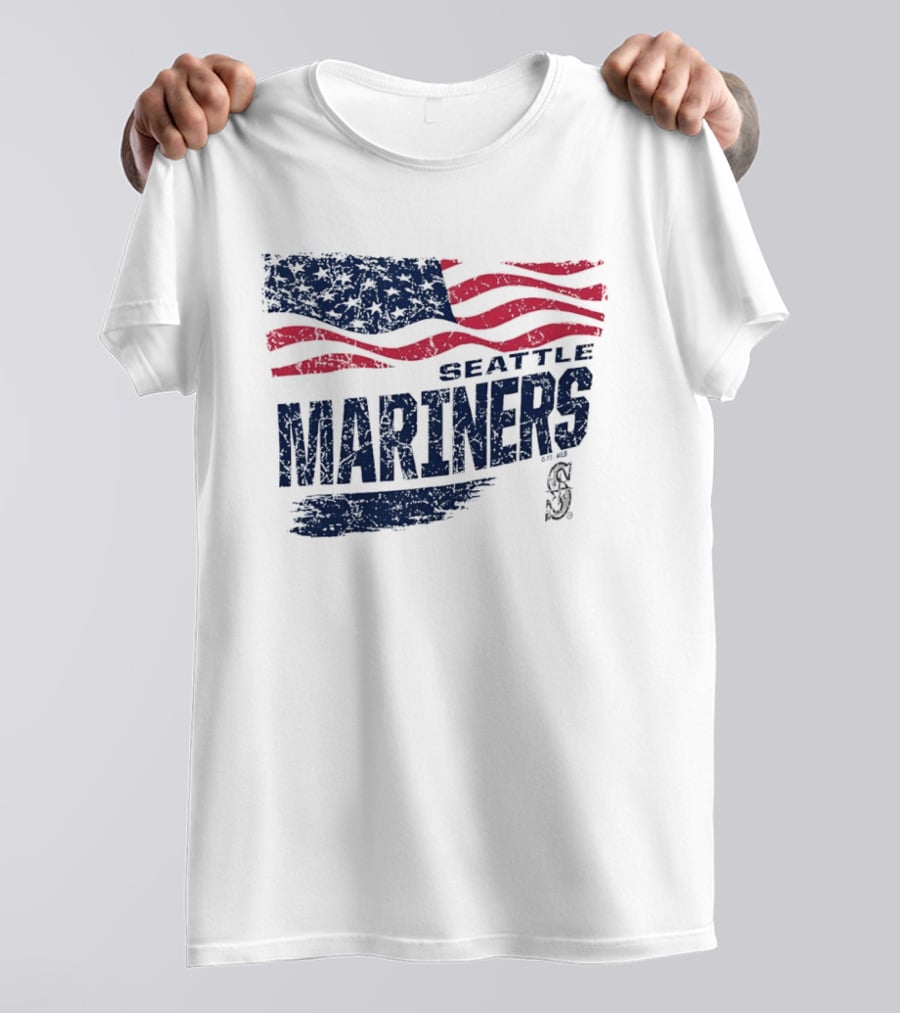 Seattle Mariners Fourth Of July American Flag Celebration T-Shirt