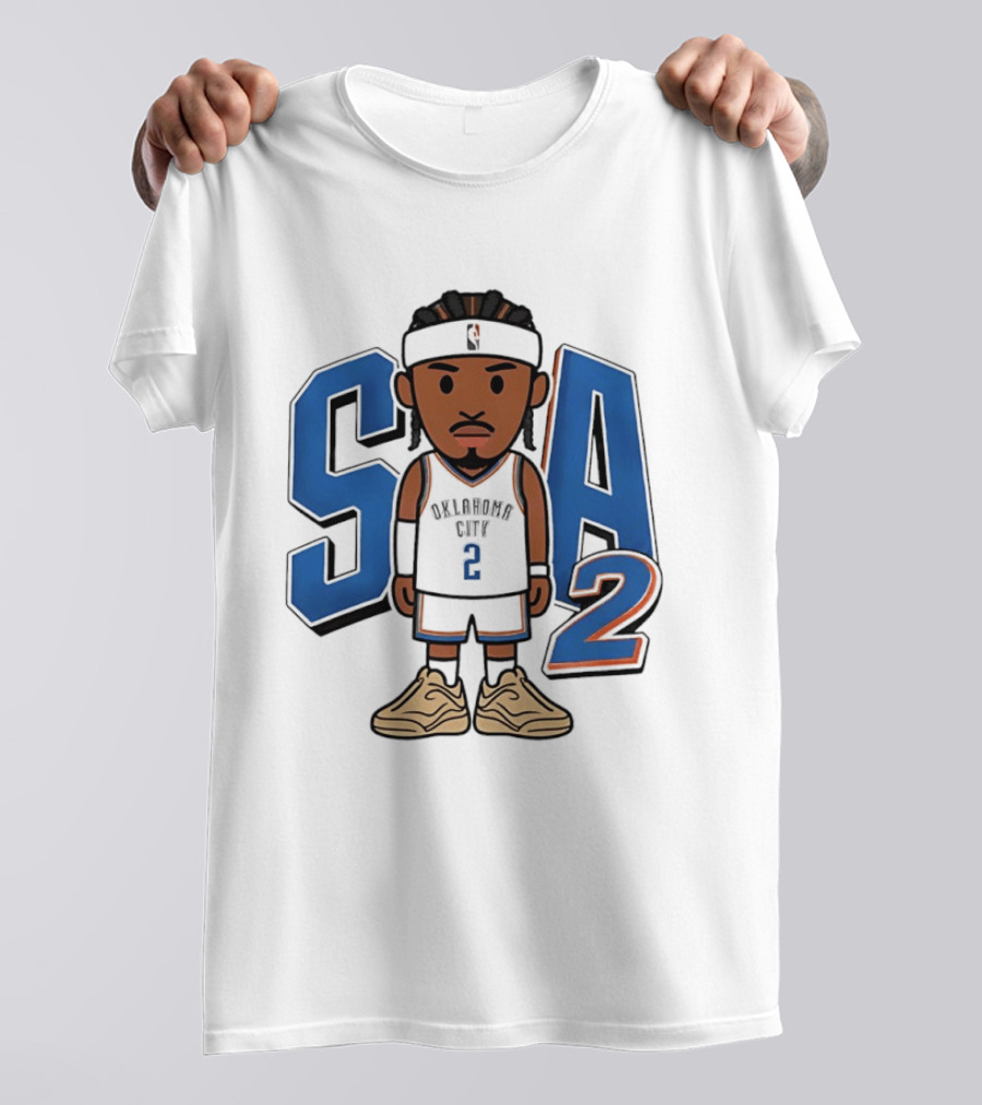 SGA Shai Gilgeous Alexander Oklahoma City Thunder SA 2 Cartoon T-Shirt