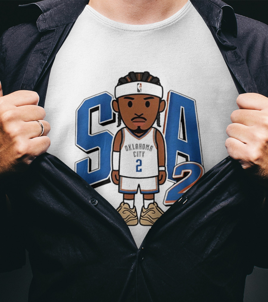 SGA Shai Gilgeous Alexander Oklahoma City Thunder SA 2 Cartoon T-Shirt