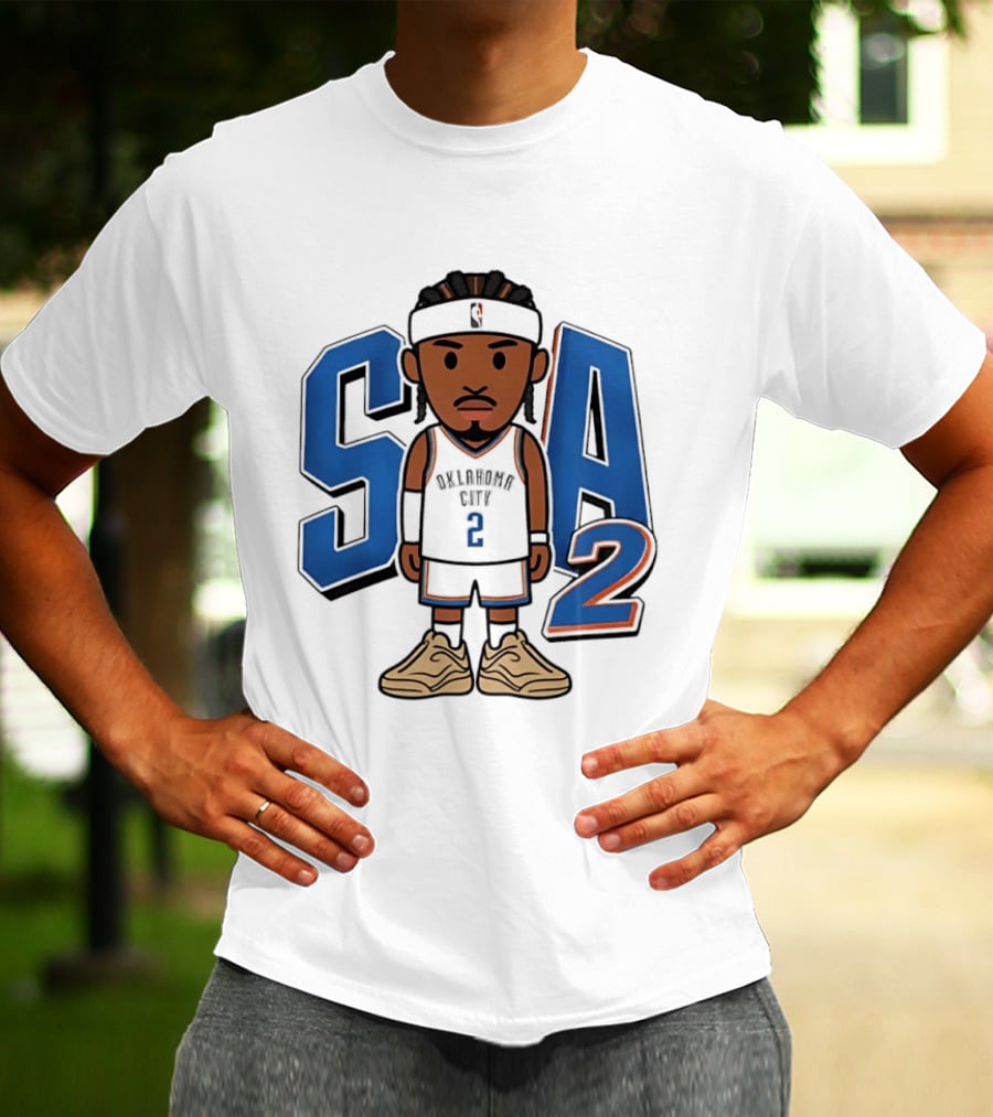 SGA Shai Gilgeous Alexander Oklahoma City Thunder SA 2 Cartoon T-Shirt