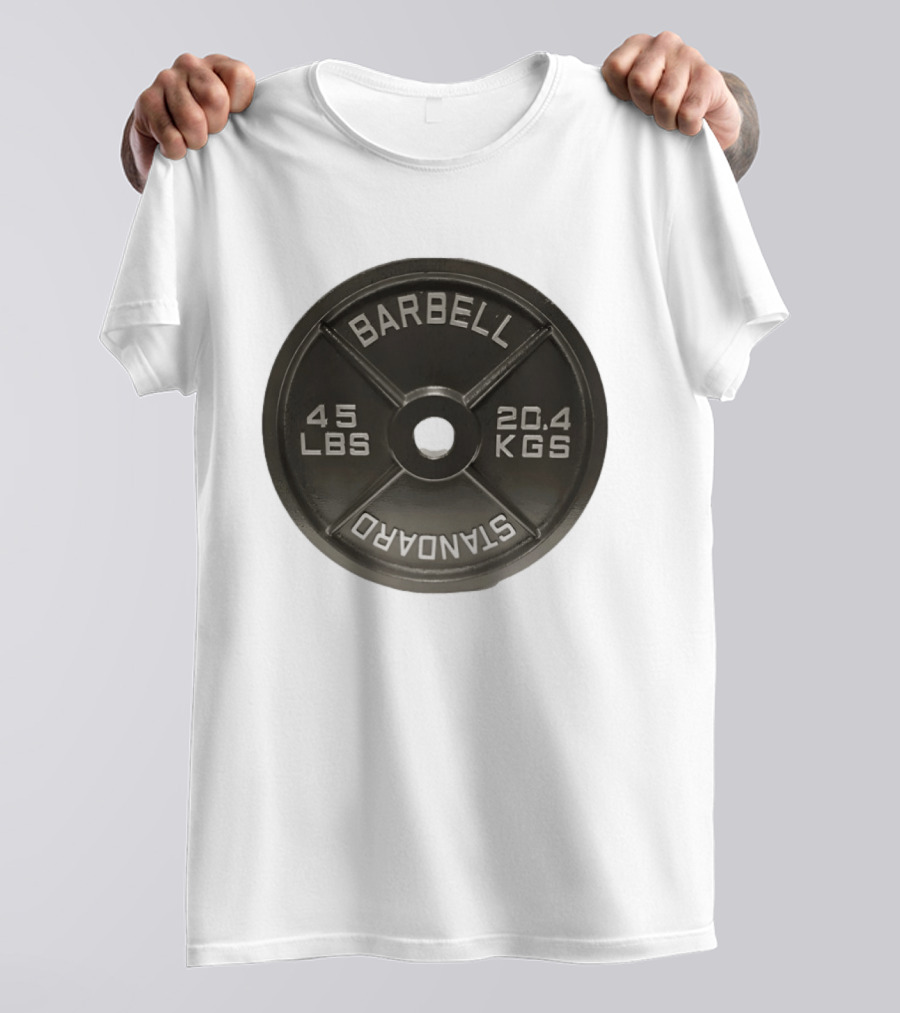 Barbell Standard 45 Lbs 20.4 Kgs Weight Plate Fitness Crossfit T-Shirt
