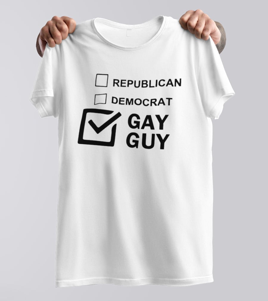 Republican Democrat Gay Guy Checkbox LGBTQ Pride T-Shirt