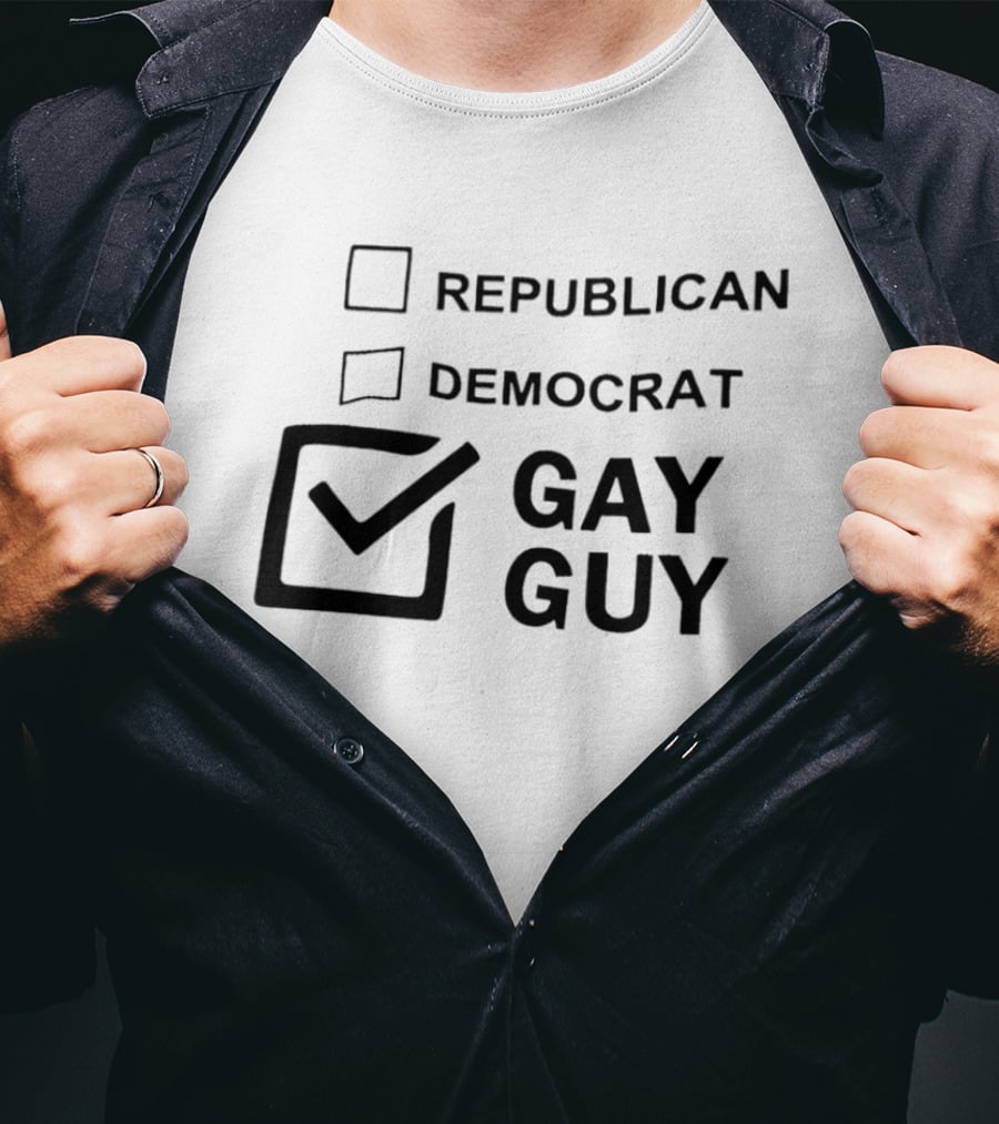 Republican Democrat Gay Guy Checkbox LGBTQ Pride T-Shirt