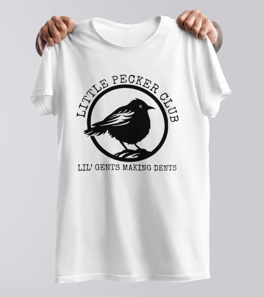 Little Pecker Club Lil' Gents Making Dents Bird Silhouette Circle T-Shirt