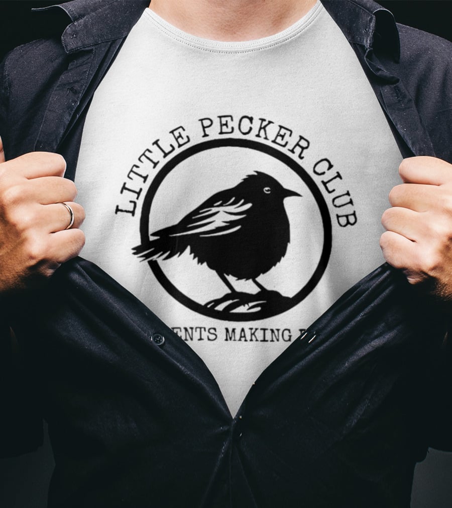 Little Pecker Club Lil' Gents Making Dents Bird Silhouette Circle T-Shirt