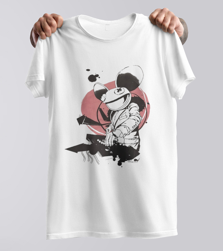 Deadmau5 DJ Music Icon With Pink Circle And Black Abstract T-Shirt