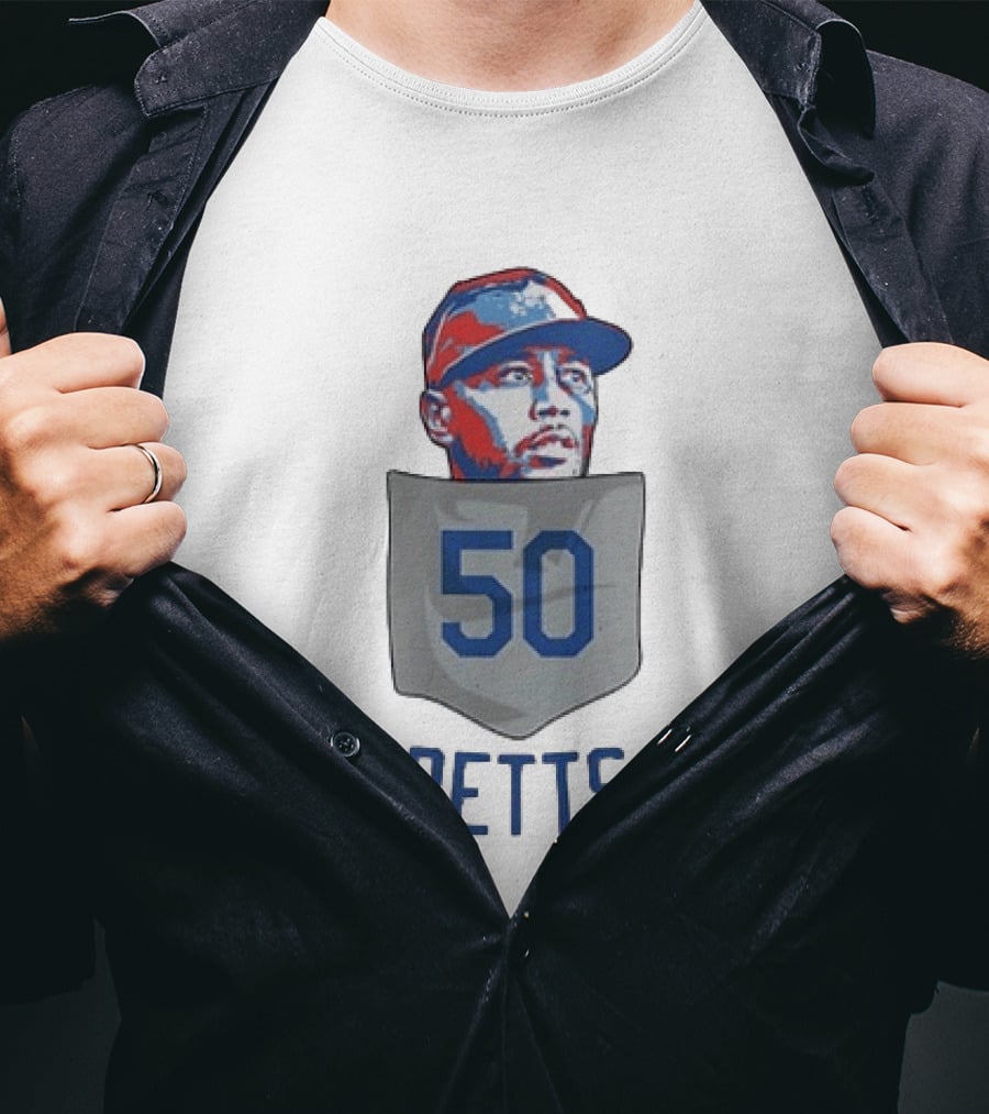 Mookie Betts 50 Los Angeles Dodgers Baseball MLB Pocket T-Shirt